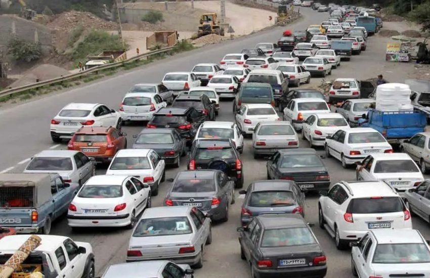 ترافیک سنگین در جاده چالوس و آزادراه تهران شمال