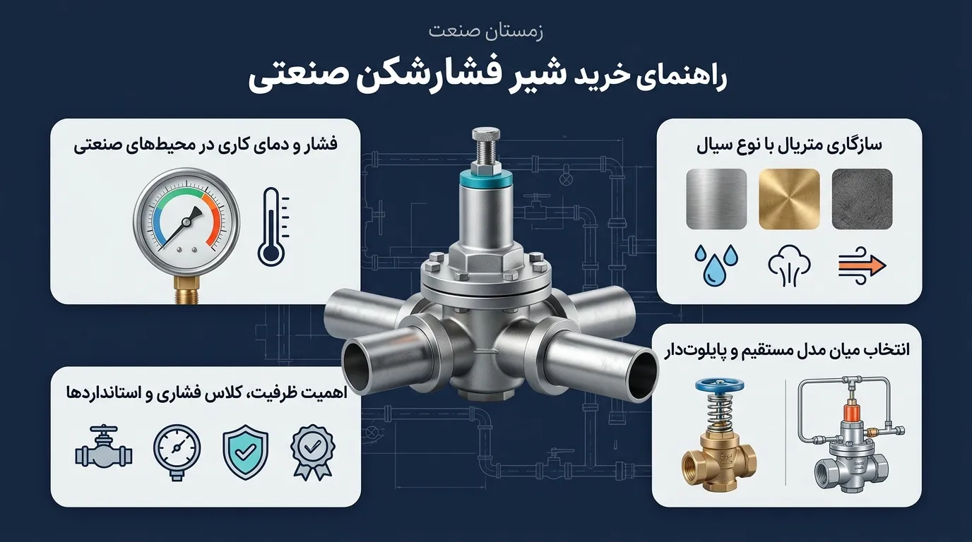 راهنمای خرید شیر فشارشکن صنعتی